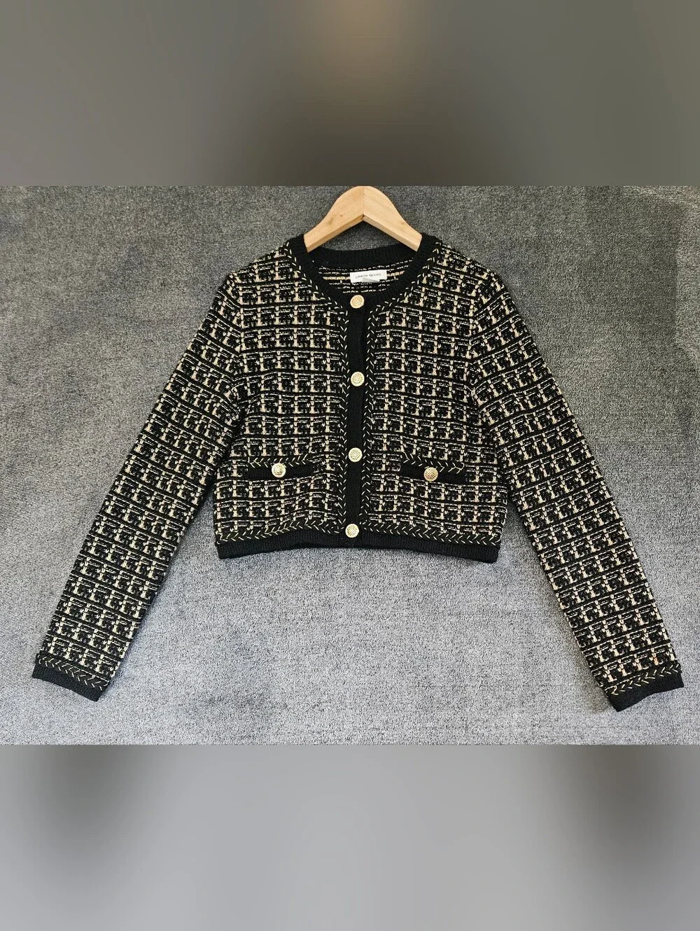 URBAN REVIVO Chic-Preppy Tailored Knit Vintage-Inspired Size M Cardigan/Jacket. - Picture 4 of 8
